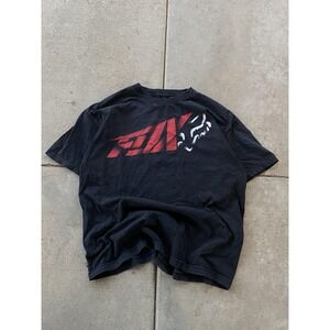 Fox Racing Shirt Mens XL Black Red Logo Graphic Tee Motocross Standard Fit Moto